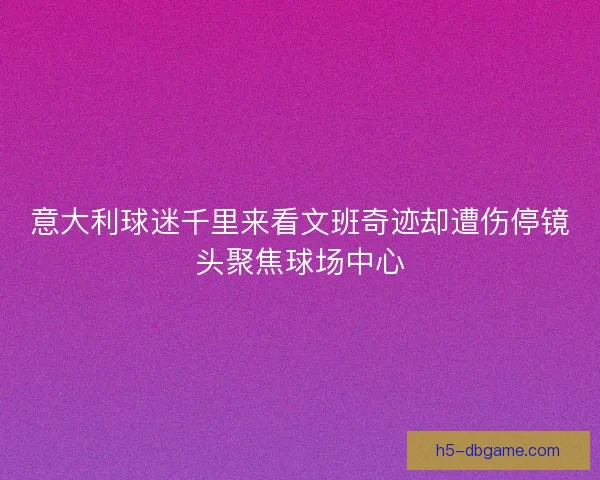 意大利球迷千里来看文班奇迹却遭伤停镜头聚焦球场中心